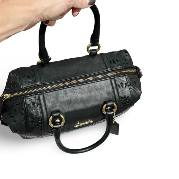 Coach Black Laser Cut Leather Ashley Convertible
Satchel Shoulder Bag Restored - Picture 4 of 10